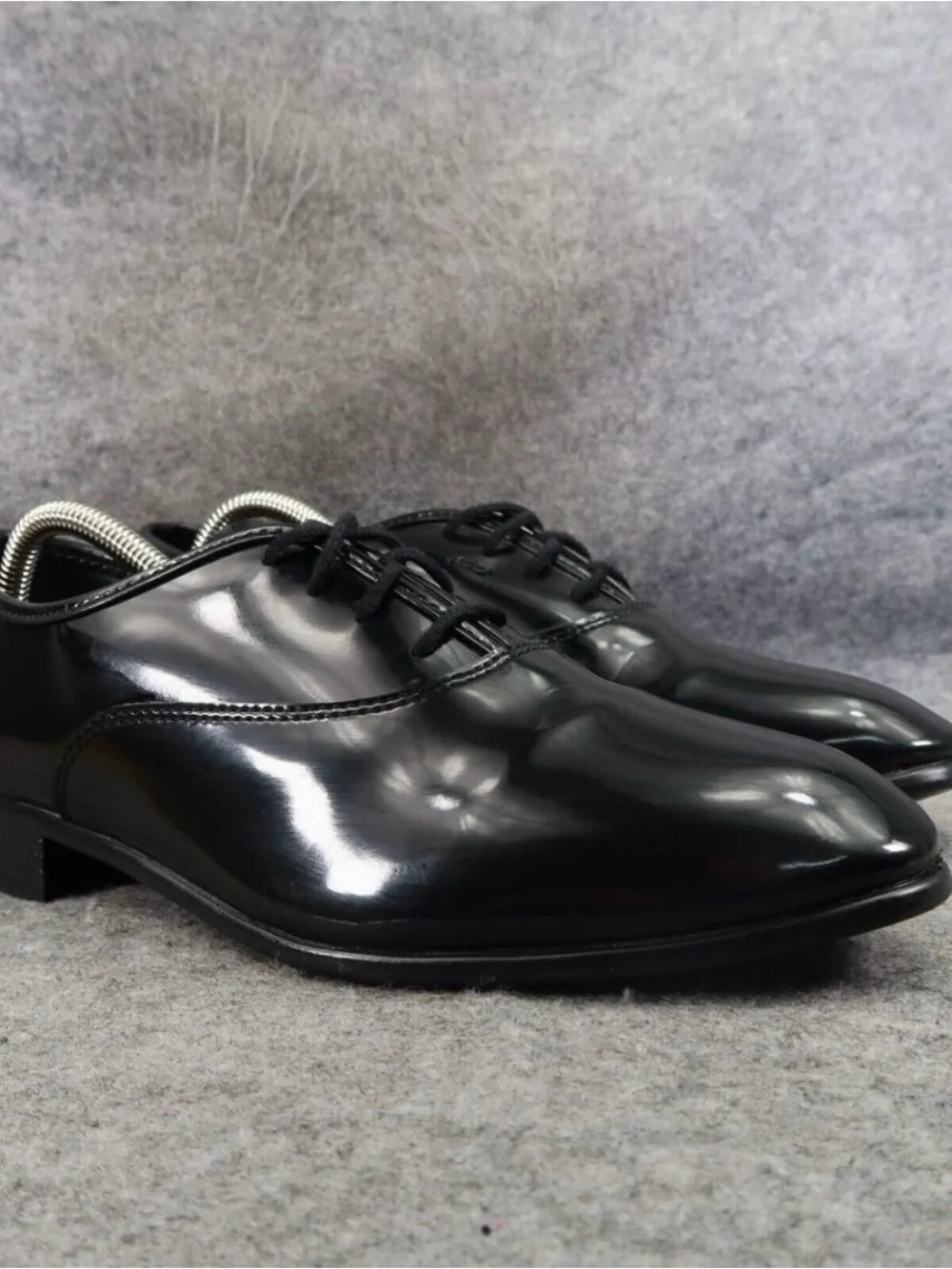 Barclay Shoes Mens 8.5 Oxford Patent Formal Classic Event Dressy Black Lace Up